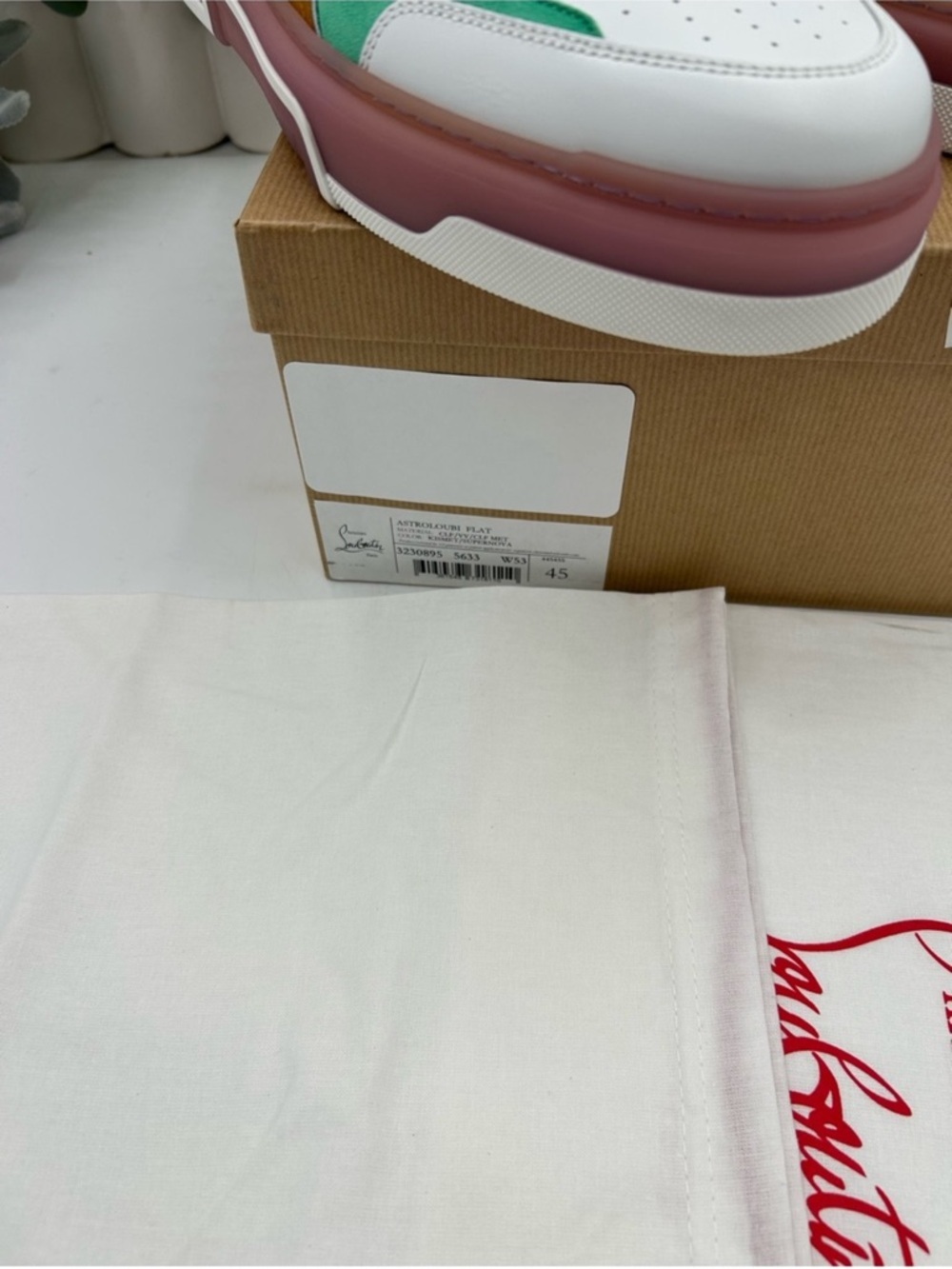 Men’s Christian Louboutin ASTROLOUBI multicolored sneaker size 45 made in Italy - Picture 6 of 9